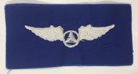 Vintage USAF Flight Engineer White Thread Blue 2" x 4 1/4" Fabric Patch Badge Insignia