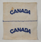 Rare Vintage Canadian Industries Canada Blue Thread on White 3 3/4" x 4" Fabric Patch Badge Insignia