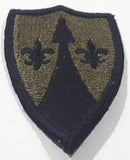 Vintage US Army Theater Army Support Command TASCOM Subdued Black on Olive Green 2" x 3 1/4" Fabric Patch Badge Insignia