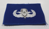 Vintage USAF EOD Explosive Ordnance Disposal White Thread Blue 2" x 2 3/4" Fabric Patch Badge Insignia