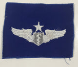 Vintage USAF US Air Force Senior Flight Medic White Thread Blue 3" x 3 3/4" Fabric Patch Badge Insignia