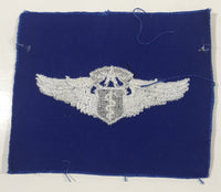 Vintage USAF US Air Force Senior Flight Medic White Thread Blue 3 1/4" x 3 3/4" Fabric Patch Badge Insignia