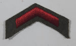 Vintage US Army Private First Class Rank Red Thread Chevron on Khaki 1" x 7/8" Shoulder Fabric Patch Badge
