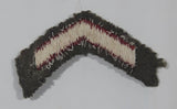 Vintage US Army Private First Class Rank Red Thread Chevron on Khaki 1" x 7/8" Shoulder Fabric Patch Badge
