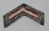 Vintage US Army Private First Class Rank Red Thread Chevron on Khaki 1" x 7/8" Shoulder Fabric Patch Badge