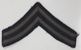Vintage US Army Corporal Rank Light Blue White Thread Chevrons on Dark Blue 3 1/4" x 5 3/4" Shoulder Fabric Patch Badge