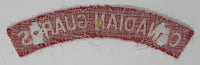 Vintage Royal Canadian Guard White Thread on Red 3/4" x 4 1/2" Fabric Patch Badge Insignia