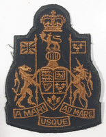 Vintage Canadian Military Combat Chief Warrant Officer "A Mari Ad Mare Usque" From Sea to Sea 2 1/2" x 3 1/4" Fabric Patch Badge Insignia