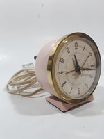 Vintage Westclox Baby Ben Light Pink 3 1/2" Tall Plug In Alarm Clock Made in Canada