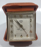 Vintage Fisher Precision Movement Brown Hard Plastic Cased Travel Alarm Clock Made in West Germany