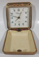 Vintage Ingraham Luminous Brown Cased Travel Alarm Clock Made in Japan