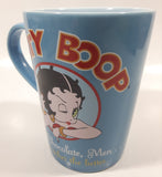 2005 Vandor King Features Syndicate Fleischer Studios Hearst Holdings Betty Boop "Coffee, Chocolate, Men... the richer the better" 4 1/2" Tall Blue Ceramic Coffee Mug Cup