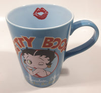 2005 Vandor King Features Syndicate Fleischer Studios Hearst Holdings Betty Boop "Coffee, Chocolate, Men... the richer the better" 4 1/2" Tall Blue Ceramic Coffee Mug Cup