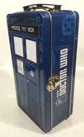 2012 BBC Doctor Who Police Public Call Box Tardis Shaped Embossed Tin Metal Lunch Box