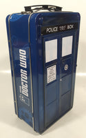 2012 BBC Doctor Who Police Public Call Box Tardis Shaped Embossed Tin Metal Lunch Box