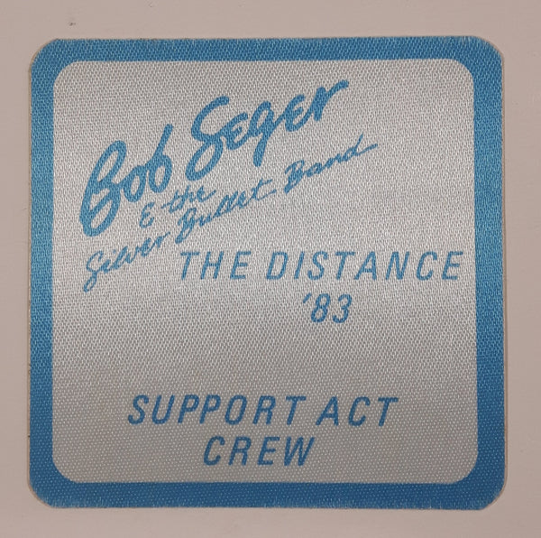 1983 Otto Bob Seger & the Silver Bullet Band The Distance '83 Support Act Crew Sticker Satin Back Stage Pass