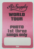 2003 Otto Air Supply World Tour Photo 1st three songs only Sticker Satin Back Stage Pass