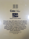 Vintage 1989 Coca-Cola Santa with Deer Green Metal Beverage Serving Tray
