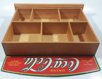 Coca Cola Salt and Pepper Shakers 12 3/8" x 13" Wood Display Shelf