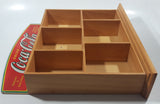 Coca Cola Salt and Pepper Shakers 12 3/8" x 13" Wood Display Shelf