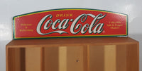 Coca Cola Salt and Pepper Shakers 12 3/8" x 13" Wood Display Shelf