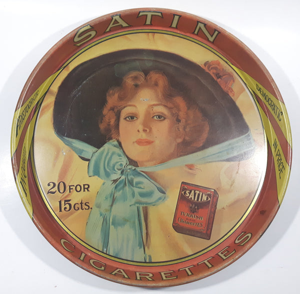 Vintage Satin Turkish Blend Cigarettes 20 for 15 cts. Aristocratic In Quality 13 3/4" Metal Beverage Serving Tray
