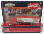 2000 Matchbox Coca-Cola "Coke Around The World Collection" United States "The pause that refreshes" Semi Tractor Truck and Trailer Red Die Cast Toy Car Vehicle New in Package