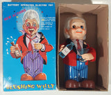Vintage 1960s Blushing Willy Animated Bartender Tin Litho 10 1/4" Tall Battery Operated Electro Toy with Original Box