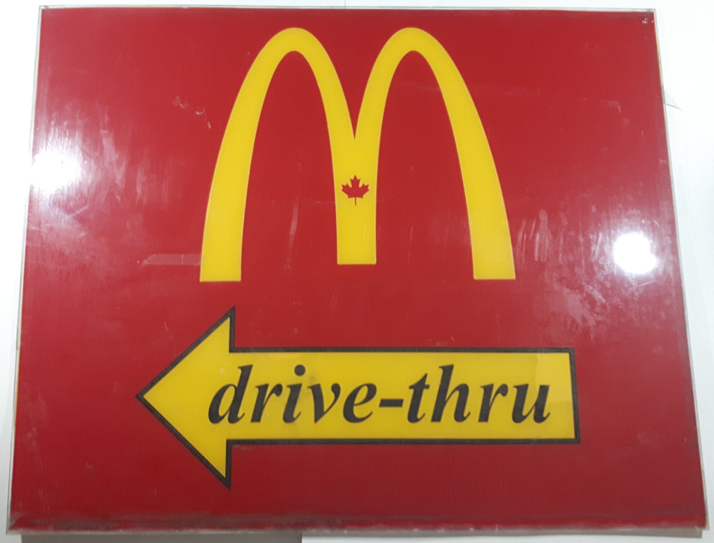 McDonald's drive-thru Large 29 1/2" x 36 1/2" Original Plexiglass Sign ...