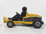 Go Kart Race Car #6 with Driver Yellow Pull Back Die Cast Toy Car Vehicle