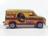 Majorette No. 279 / 234 Fourgon Van Racing Team Yellow Red 1/65 Scale Die Cast Toy Car Vehicle with Opening Rear Doors