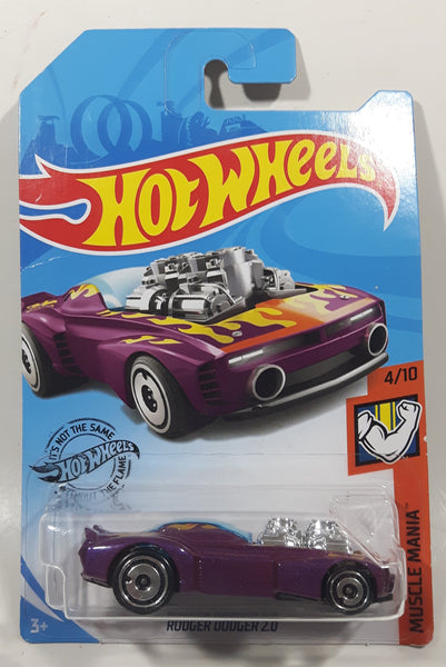 2019 Hot Wheels Muscle Mania Rodger Dodger Purple Die Cast Toy Car Vehicle
