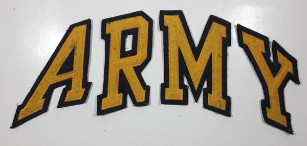 Yellow on Black ARMY Letters 5 1/2" Tall Fabric Embroidered Patch Set