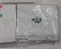 Machine Embossed Flower Pattern Pillowcases 20" x 32" Lot of 5