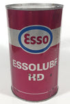 Vintage Esso Essolube HD Heavy Duty SAE 30 Motor Oil One Litre Pink Metal Can