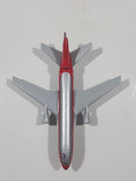 Vintage 1988 Matchbox Skybusters SB 13 DC 10 Aeromexico Silver and Red Die Cast Toy Jumbo Jet Airplane Made in Macau
