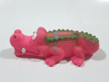 Pink Rubber Alligator Crocodile 3 1/2" Long Toy Figure