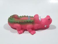 Pink Rubber Alligator Crocodile 3 1/2" Long Toy Figure