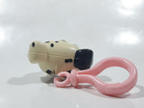 2004 Hasbro OddzOn White Spotted Dog 2 3/8" Wide Plastic Opening Keyring Clip