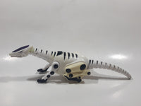 2005 McDonald's Wowwee Robopet Roboreptile White with Black Stripes 7" Long Plastic Toy Figure