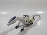 2005 McDonald's Wowwee Robopet Roboreptile White with Black Stripes 7" Long Plastic Toy Figure