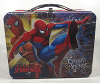 2009 Marvel Spider-Man Spider-Sense Embossed Tin Metal Lunch Box Container