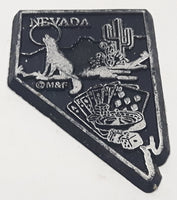 M&F Nevada State Shaped Black and Silver 1 5/8" x 2 1/2" Fridge Magnet Travel Souvenir