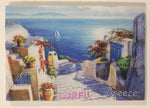 Corfu Greece 2 1/8" x 3 1/8" Raised Ceramic Fridge Magnet Travel Souvenir