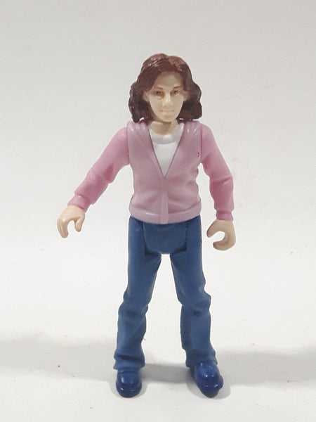 Woman Mom in Pink Sweater with Blue Pants 2 1/2" Tall Toy Action Figure