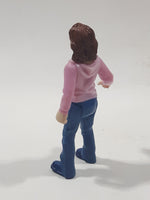 Woman Mom in Pink Sweater with Blue Pants 2 1/2" Tall Toy Action Figure