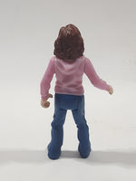 Woman Mom in Pink Sweater with Blue Pants 2 1/2" Tall Toy Action Figure