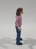 Woman Mom in Pink Sweater with Blue Pants 2 1/2" Tall Toy Action Figure