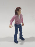 Woman Mom in Pink Sweater with Blue Pants 2 1/2" Tall Toy Action Figure