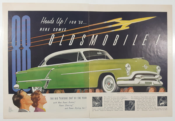 1953 Saturday Evening Post 1953 Oldsmobile Super "88" Holiday Coupe 14" x 20 1/2" Magazine Print Ad